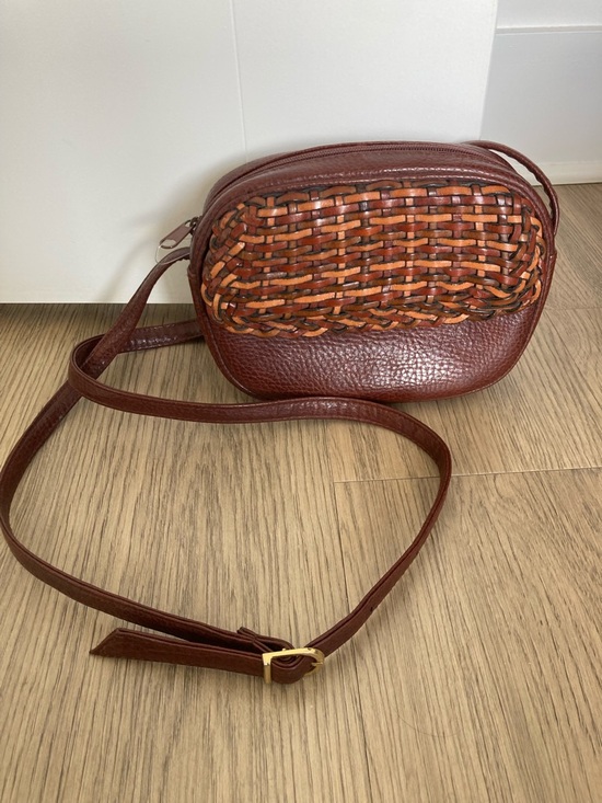 aspects Handbags - Woven Brown Leather vintage Crossbody Bag